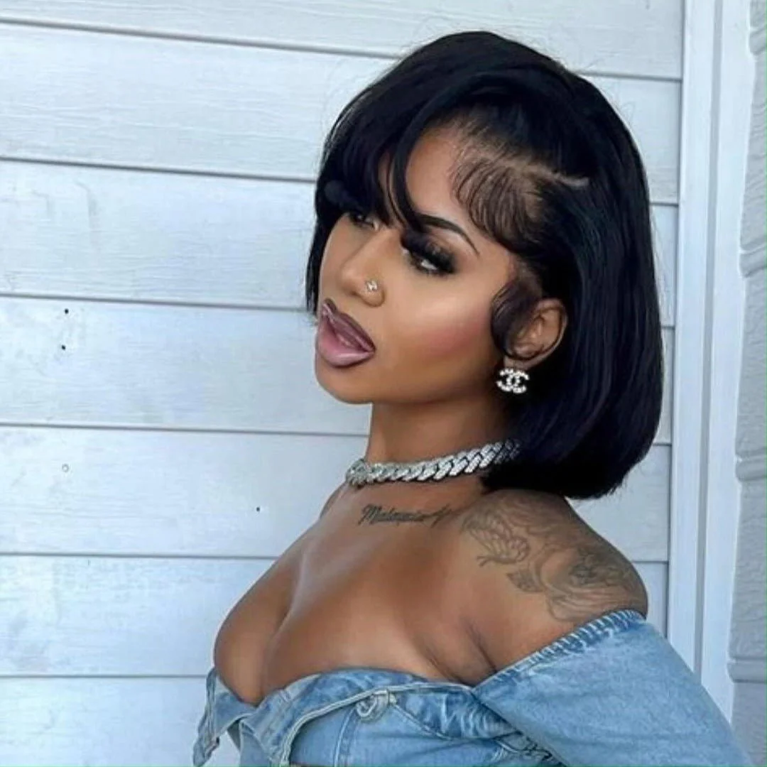 Pixie Cut Silky Straight Short Bob Glueless Wigs 13x4 Lace Front Human Hair Wigs No Code Needed - Image 5