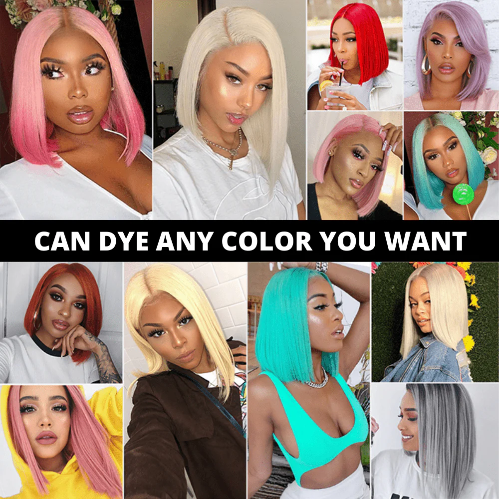 #613 Blonde 13x4 Short Bob Lace Front Wig Straight Hair Undetectable Lace Wig Pre Plucked With Baby Hair Natural Hairline Glueless Wig Flash Sale - Image 8