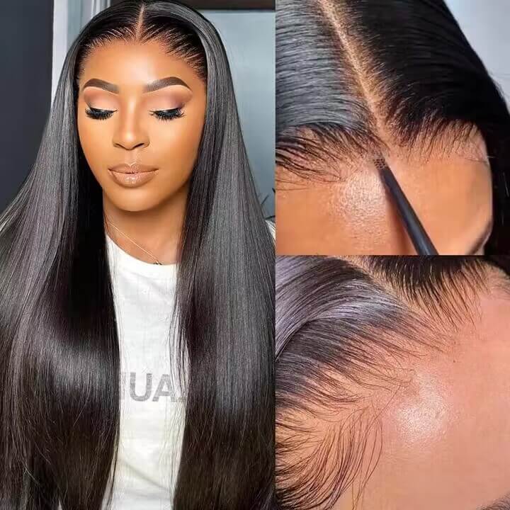 Flash Sale $149 Get 24inch Geeta Long Straight Hair 6x4 Pre-cut Lace Wig Pre Plucked Natural Hairline - Image 2