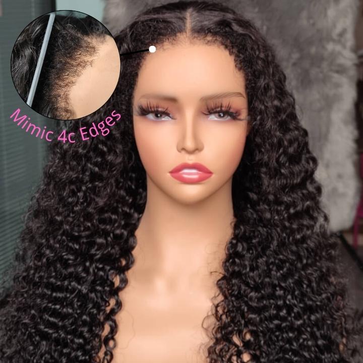 Type 4C Kinky Hairline Kinky Curly 13x4 Undetectable Lace Front Wig With Kinky Baby Hairline-Geeta Hair - Image 3