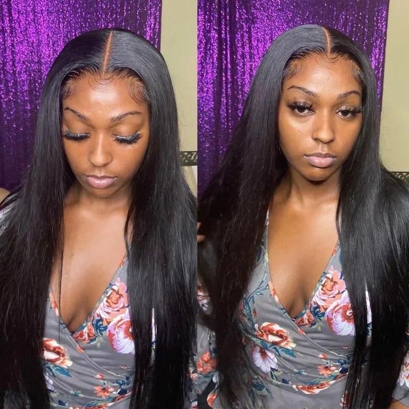 Upgrade 7x5 Pre Cut Lace Straight Hair Put On & Go Glueless Wig Daily Deal - Image 4