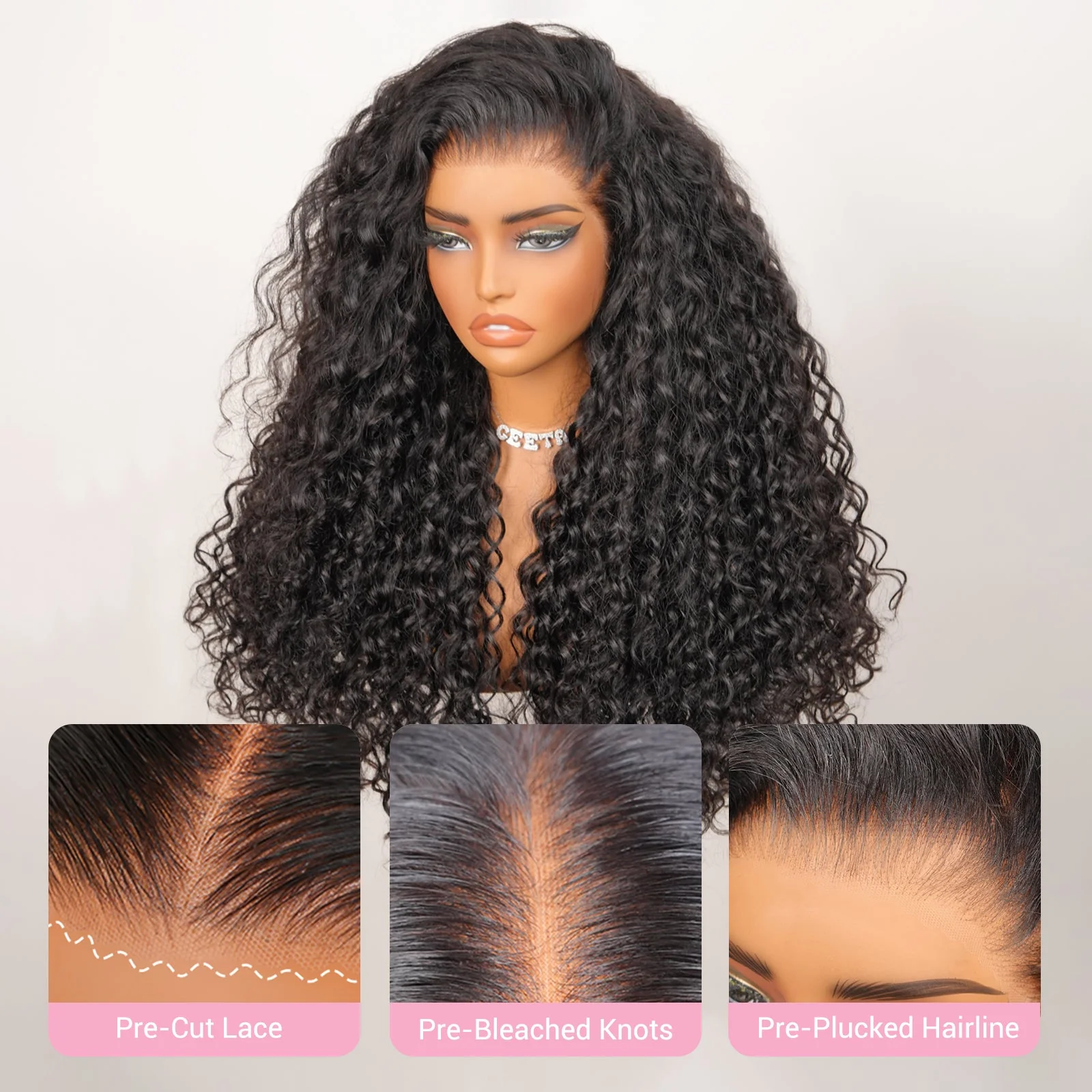Geeta Hair $179 26Inch Curly 13x4 Lace Front Wig 100% Virgin Human Hair Wigs Black Curly Hair Pre Plucked Hairline - Image 5