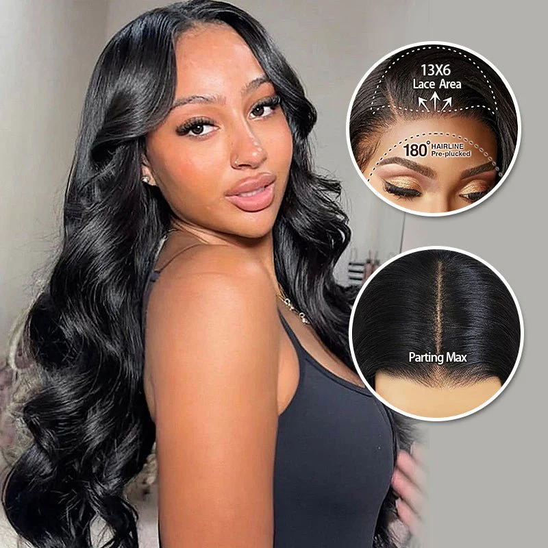 [US Addresses Only] [26Inch $169]  250% Density Body Wave Lace Frontal Wig Upgrade Invisi Drawstring Glueless Wigs Flash Sale - Image 3