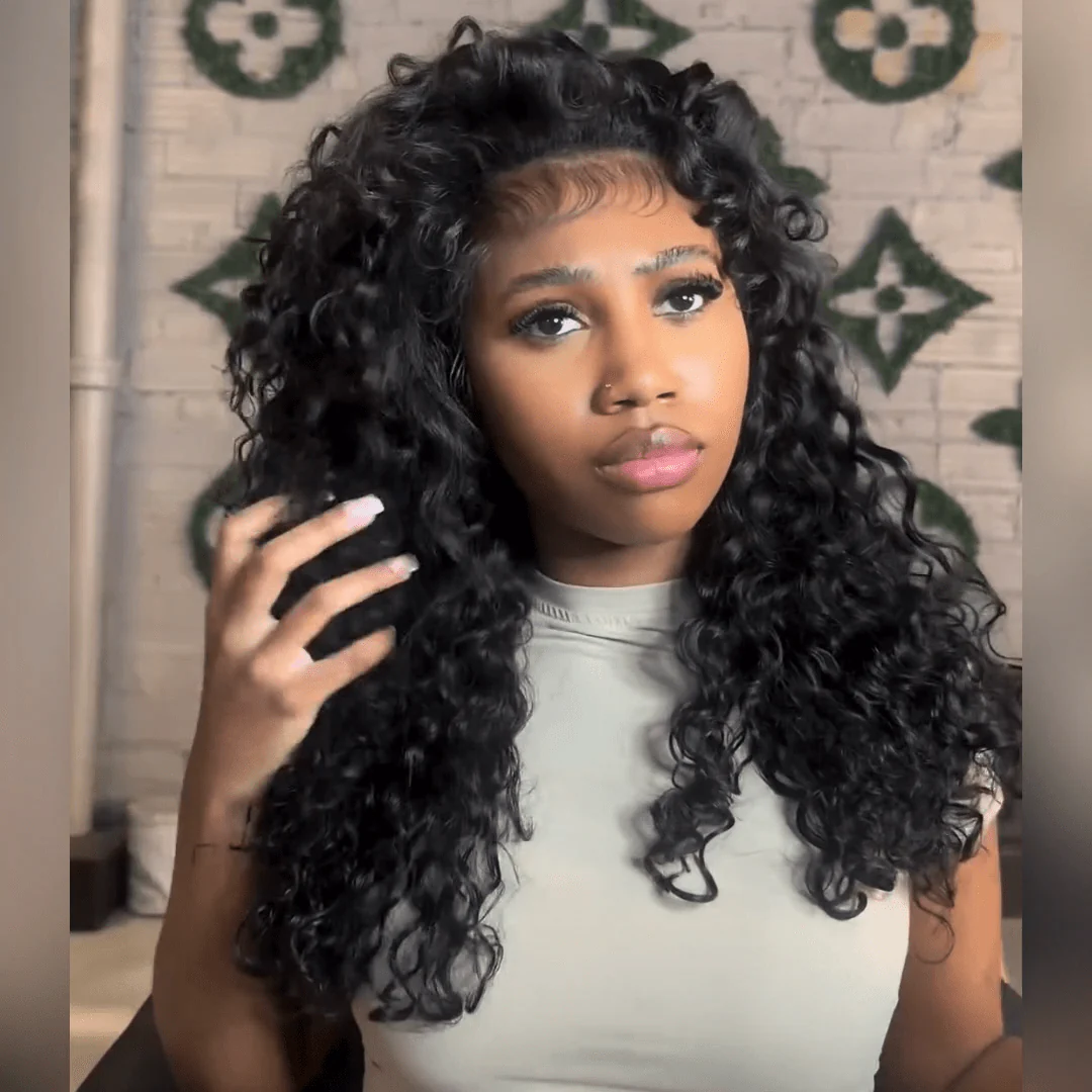 Wand Curl Glueless Wig Wand Curls 13x4 Lace Front Human Hair Wigs Pre Plucked 250% Density - Image 2