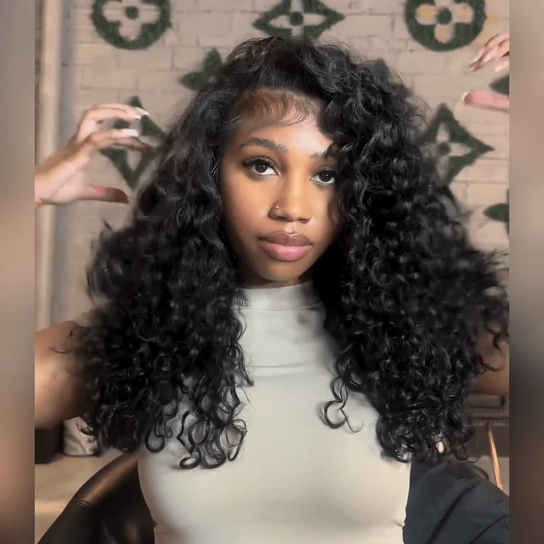 Wand Curl Glueless Wig Wand Curls 13x4 Lace Front Human Hair Wigs Pre Plucked 250% Density - Image 3