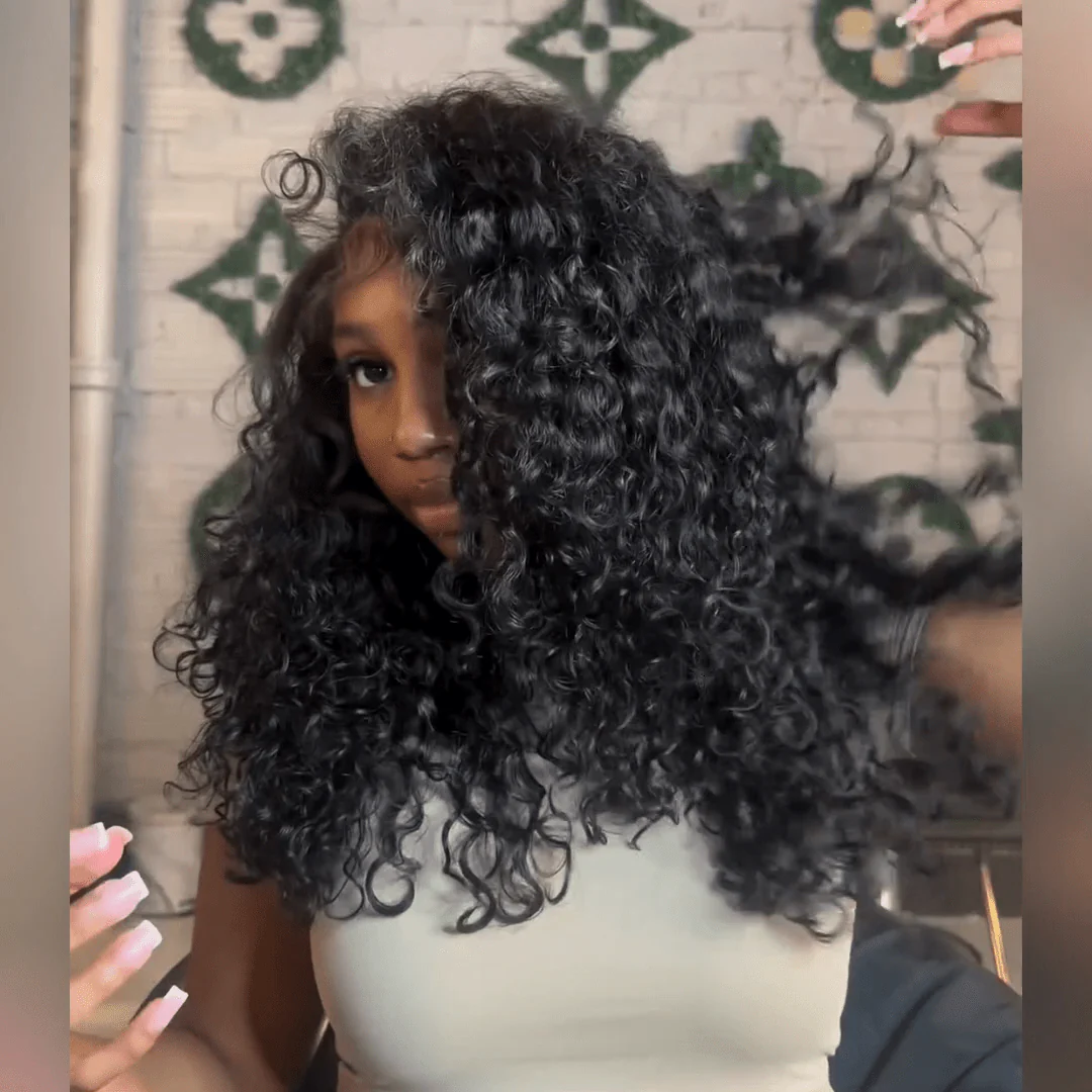 Wand Curl Glueless Wig Wand Curls 13x4 Lace Front Human Hair Wigs Pre Plucked 250% Density - Image 4