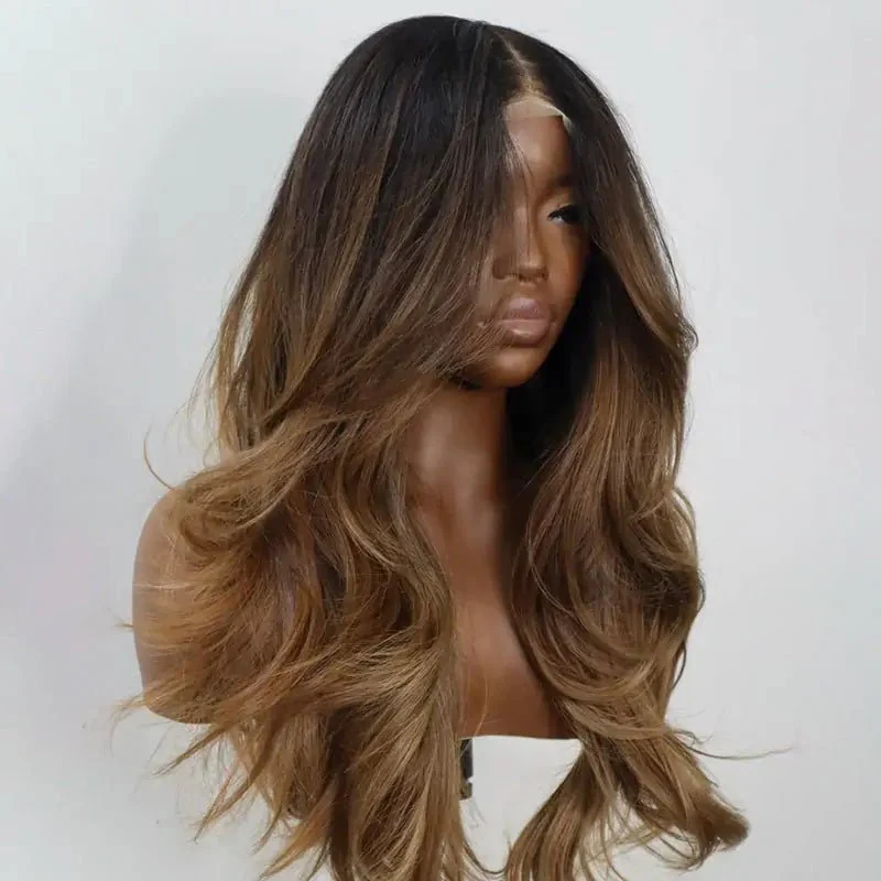 Warm Dark Blonde 13x4 Lace Front Glueless Wigs Natural Loose Wave Layer Cut Human Hair Wigs Brand Day Flash Sale
