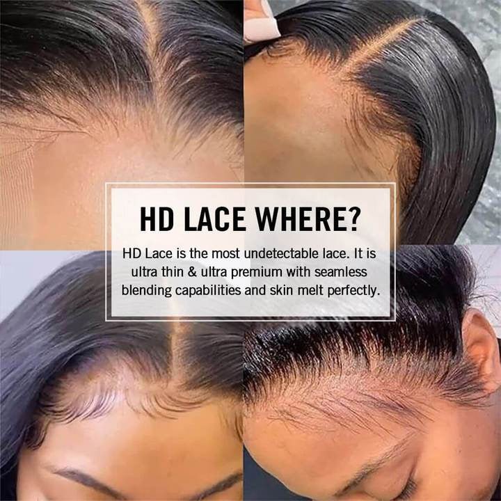 Water Wave Hair Glueless 13x4 HD Lace Front Wig Pre Plucked Short Curly Bob Human Hair Wigs - Image 5