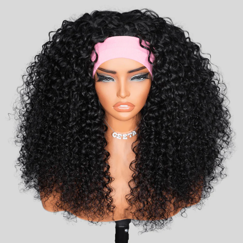 Water Wave Half Wig Invisi Drawstring Glueless Put On and Go Human Hair Wig Flash Sale - Image 4