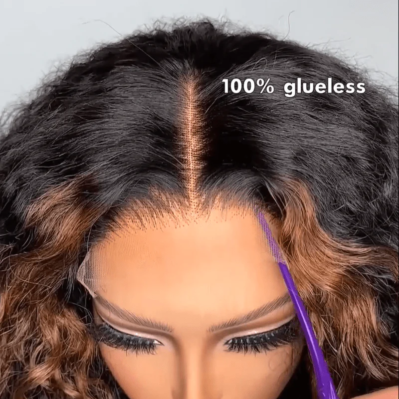 Wear and Go Glueless Wigs Highlight Ombre Short Bob Lace Front Wig Human Hair 180% Density - Image 5