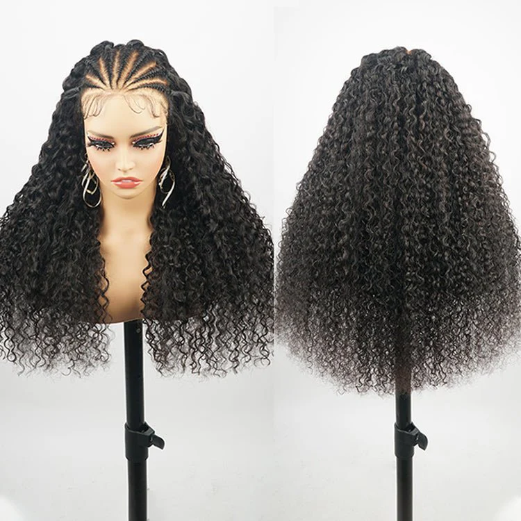 Ready And Go Glueless Pre Braided Wig Burmese Curl 7x5 Pre Cut Lace Human Hair Wigs Braided Lace Front Wigs - Image 6